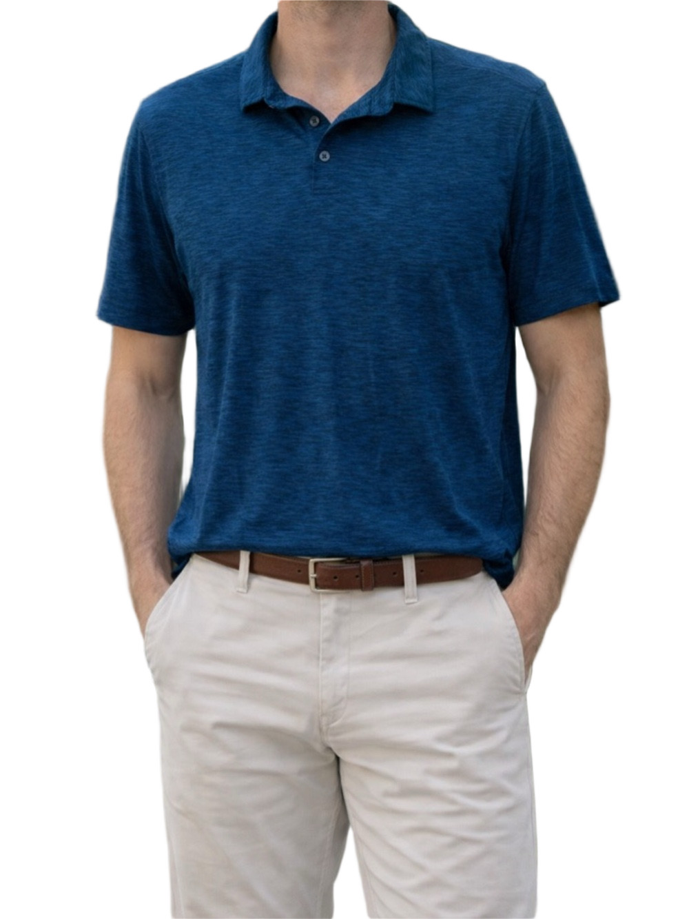 breath leg3nd Men's dark Blue Polo golf Shirt